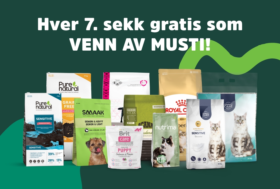 Hver 7. sekk gratis som Venn av Musti